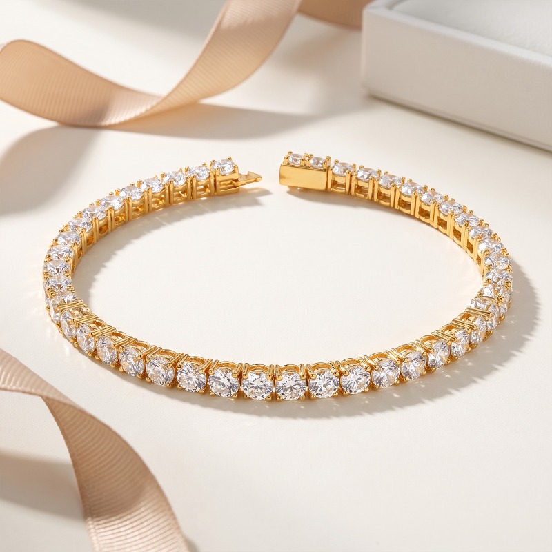 Classic Tennis Bracelet Gold Vermeil Yellow